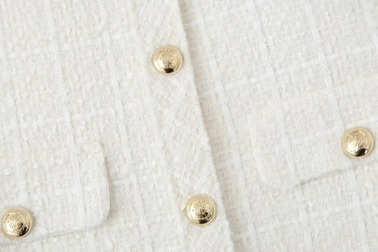 Stylish Tweed Dress with Buttons