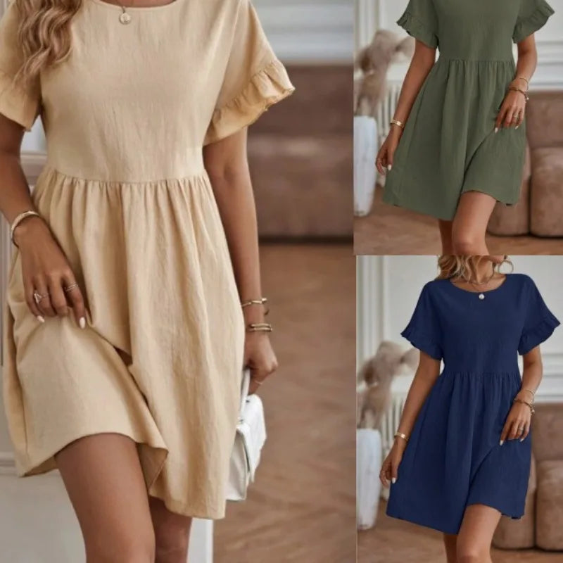 Airy women's dress with ruffles