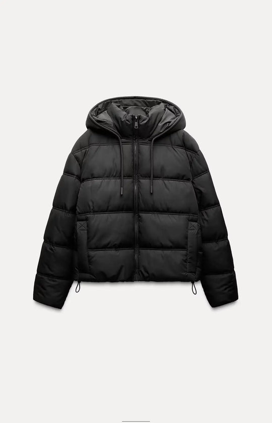 Women's Casual Padded Puffer Jacket with Hood | Lightweight Quilted Winter Coat