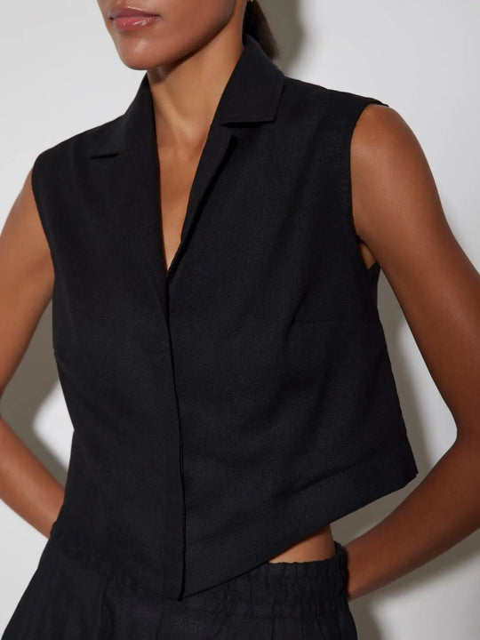 Women | Linen Set | Sleeveless Blazer | Wide Leg Pants | Chic | Elegant | Stylish