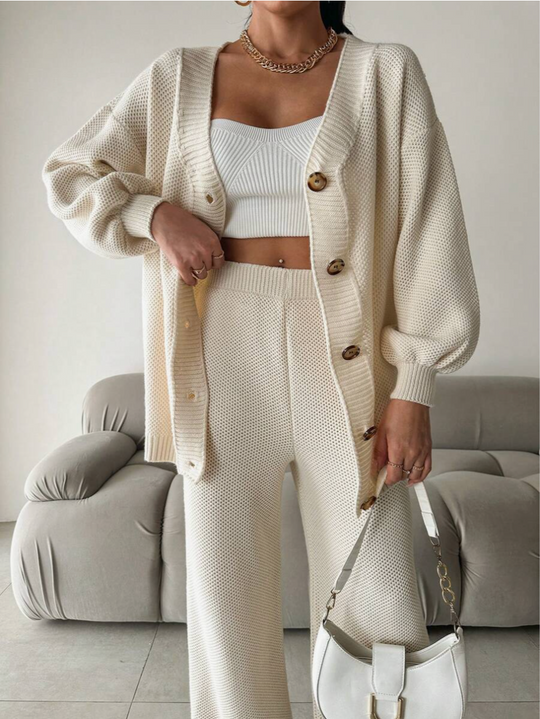 Galina - Gebreide Set met V-Hals