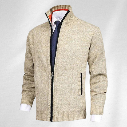 Heren Zipper Cardigan met Hoge Kraag | Ideaal voor de Herfst en Winter