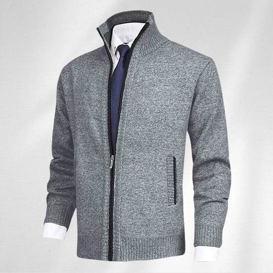 Heren Zipper Cardigan met Hoge Kraag | Ideaal voor de Herfst en Winter