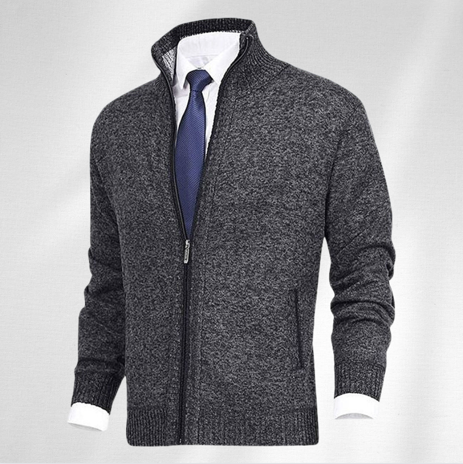 Heren Zipper Cardigan met Hoge Kraag | Ideaal voor de Herfst en Winter