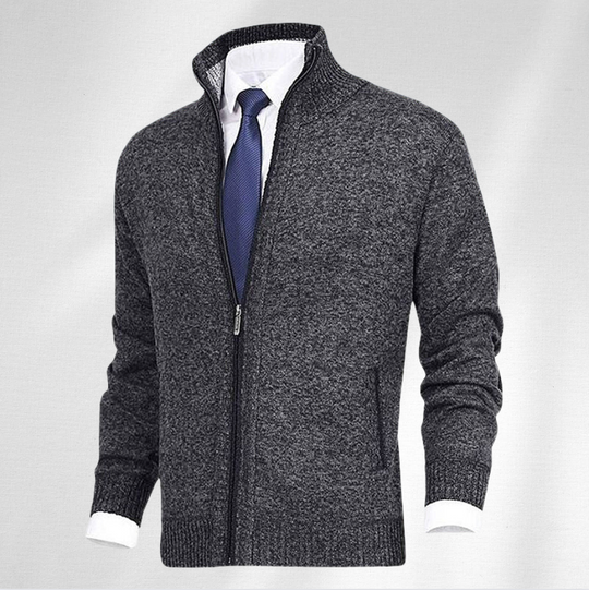 Heren Zipper Cardigan met Hoge Kraag | Ideaal voor de Herfst en Winter