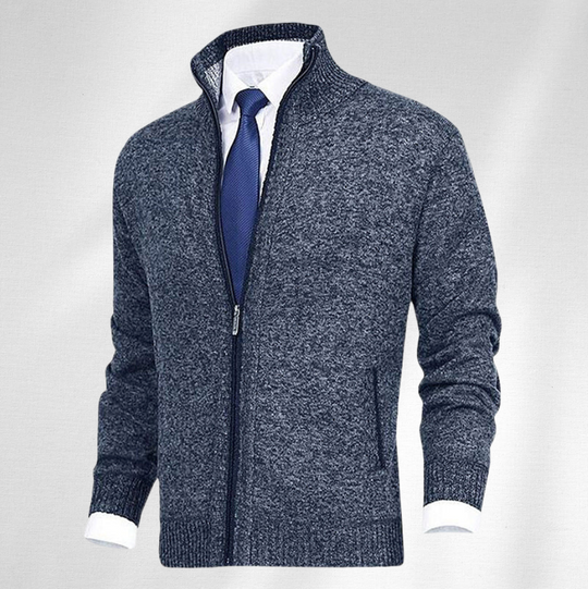 Heren Zipper Cardigan met Hoge Kraag | Ideaal voor de Herfst en Winter