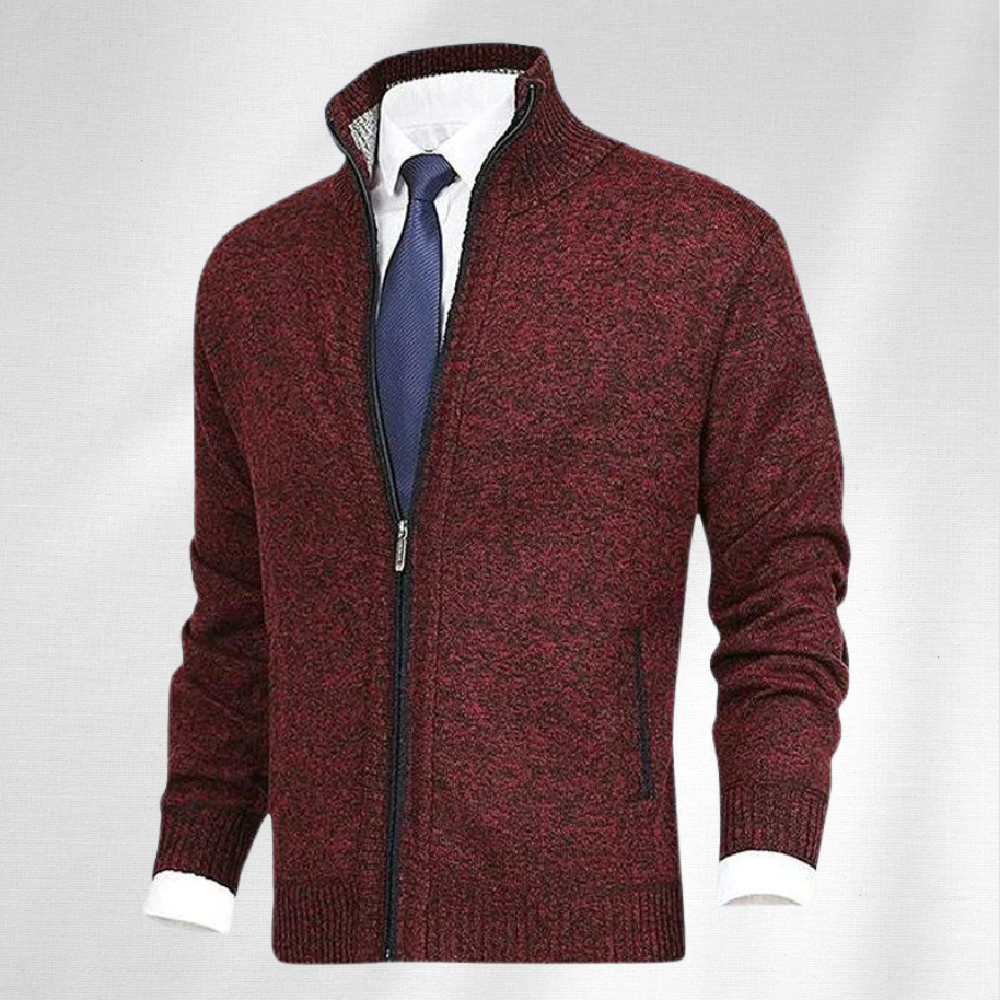 Heren Zipper Cardigan met Hoge Kraag | Ideaal voor de Herfst en Winter