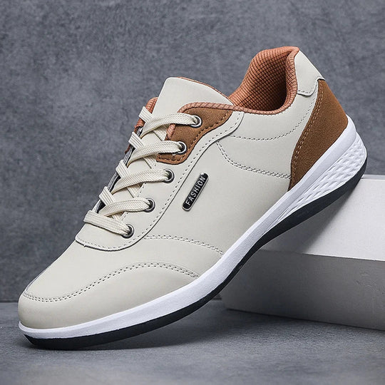 Men's Casual Lace-Up Shoes with Contrasting Panel Details