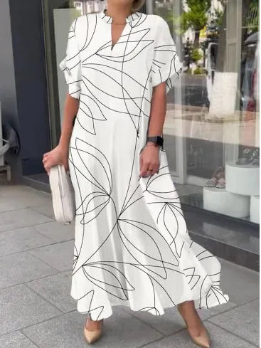 Airy Maxi Dress with Stripes