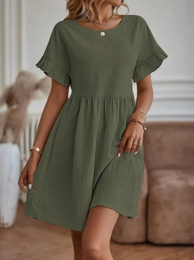 Airy women's dress with ruffles