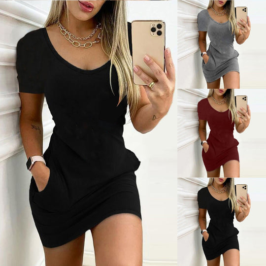 Modern Mini Dress with Short Sleeves