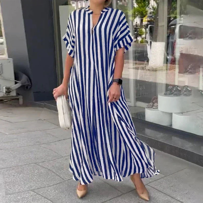 Airy Maxi Dress with Stripes