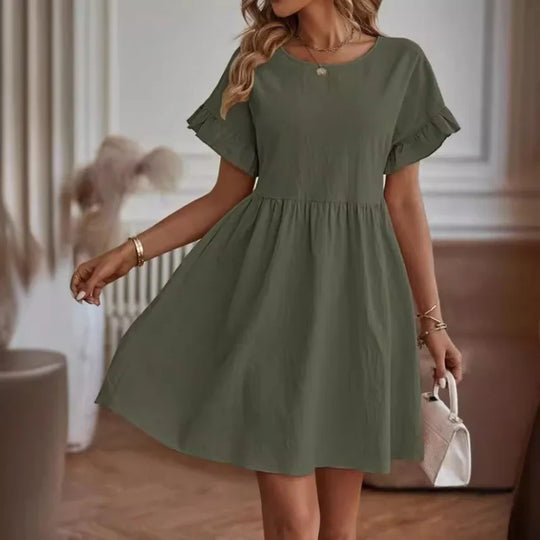 Airy women's dress with ruffles
