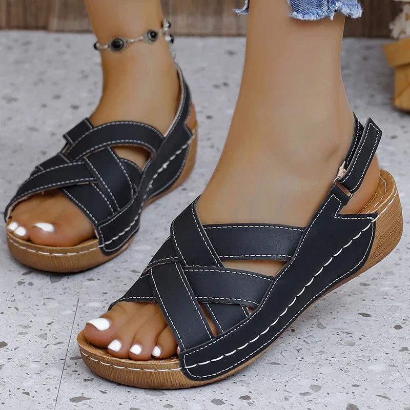 Women's Orthopedic Sandals with Crossing Straps