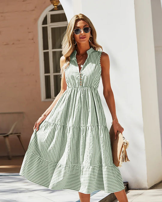 Summer Midi Dress with Stripes