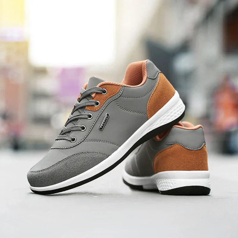 Men's Casual Lace-Up Shoes with Contrasting Panel Details