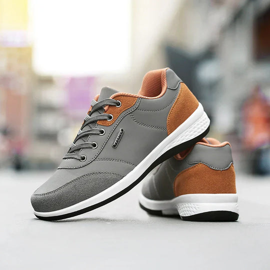 Men's Casual Lace-Up Shoes with Contrasting Panel Details