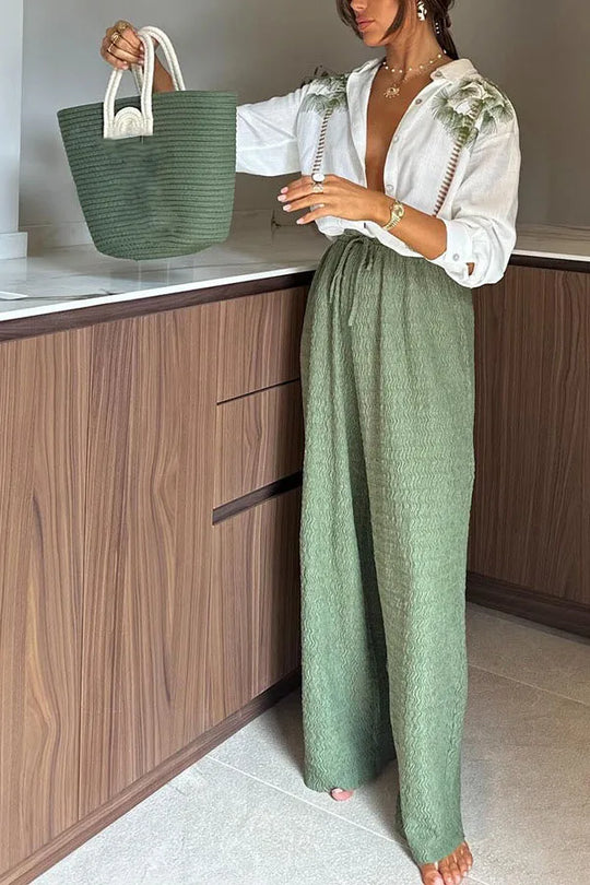 Callie | Casual Summer Set | Loose Pants | White Blouse | Fashionable | Comfortable