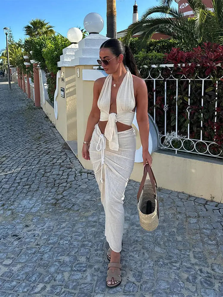 Heloisa - Button Top and Skirt Set