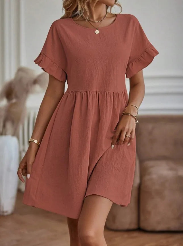 Airy women's dress with ruffles