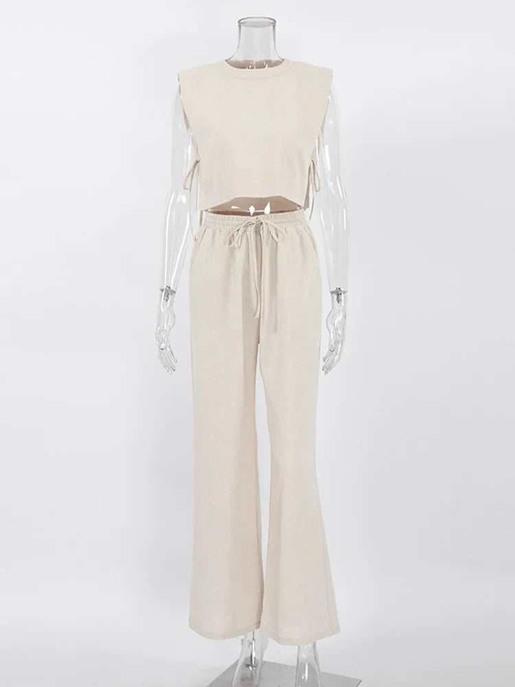 Women | Linen Set | Crop Top | High-Waisted Pants | Stylish | Chic | Comfortable