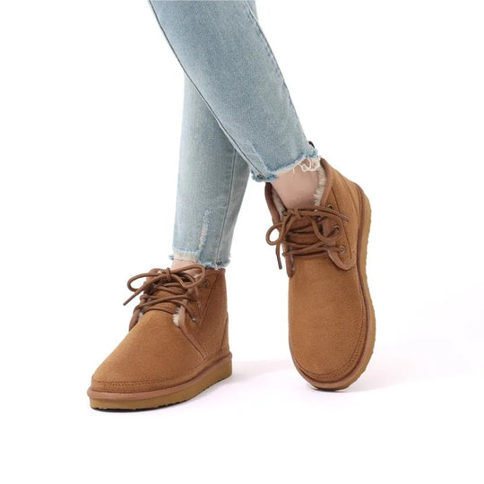 Women's Winter Snowshoes Non-Slip Fur Lined Short Suede-Look Shoes