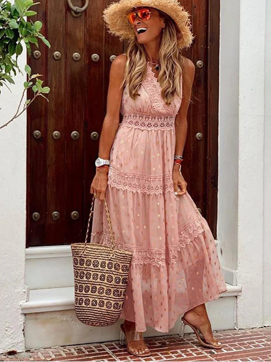 Summer Maxi Dress with Lace Details