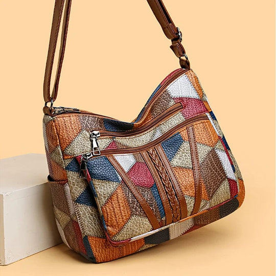 Laura | Mosaic Leather Look Handbag