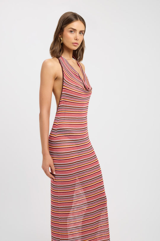 Women's | Maxi Dress | Cowl Neck | Multi-way | Striped | Stylish | Elegant