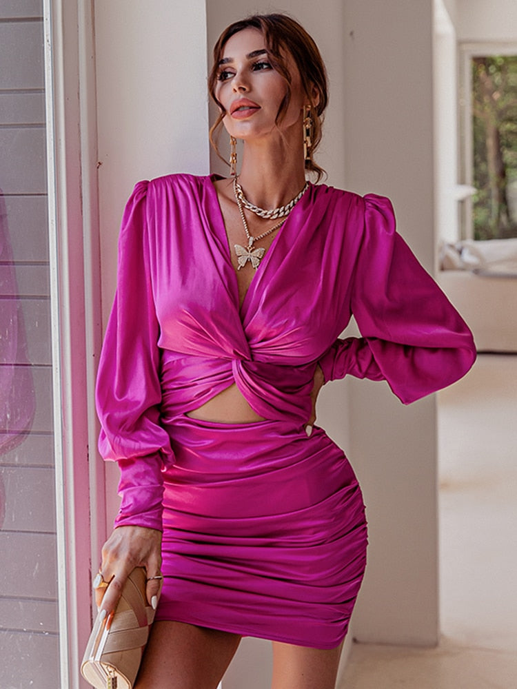 Evening dress "Chic lantern sleeve"