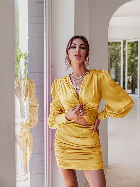 Evening dress "Chic lantern sleeve"