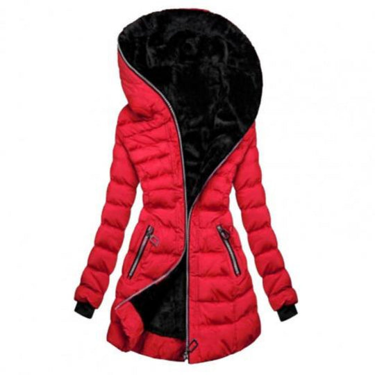 Dames Gevoerde Lange Rits Hoodie Jacket | Warm