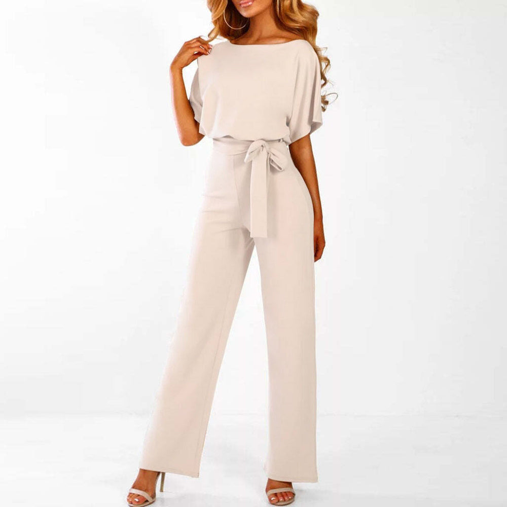 Women's Elegant Jumpsuit with Wide Legs and Belt