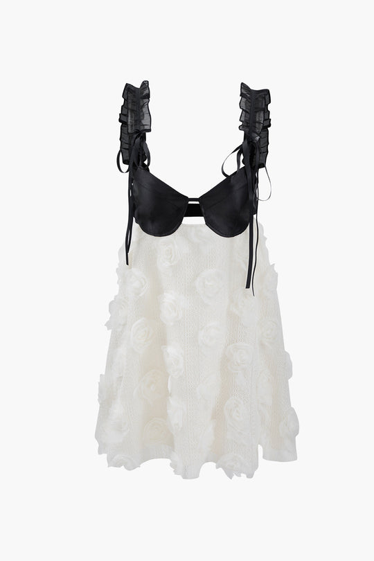 Frill Strap Bloemen Backless Mini Jurk