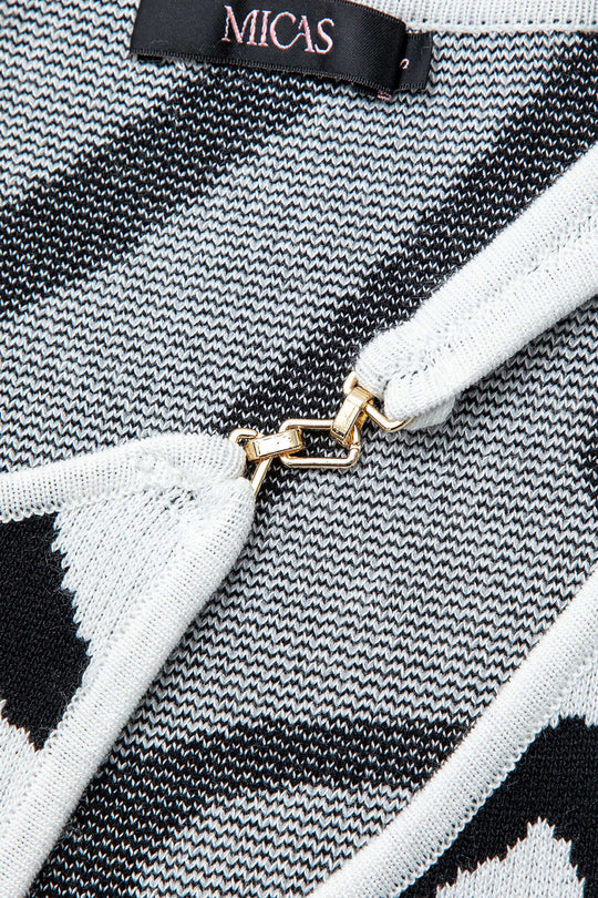 Lijnpatroon Cut Out Slit Brede Maxi Jurk