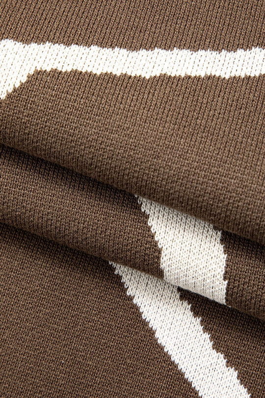 Lijnpatroon Cut Out Slit Brede Maxi Jurk