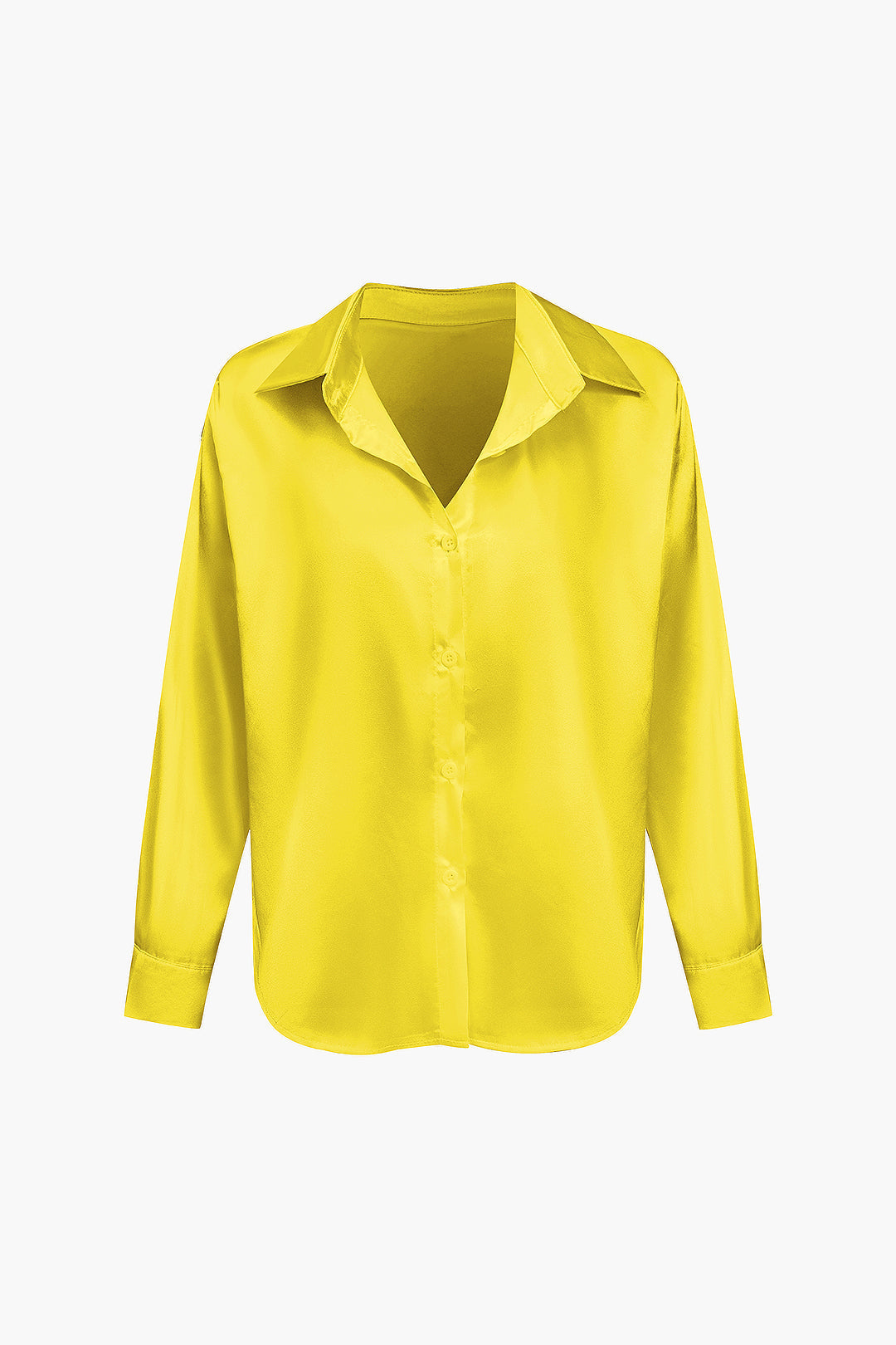 Lillian - Basis Effen Satijnen Dames Langsleeve Shirt
