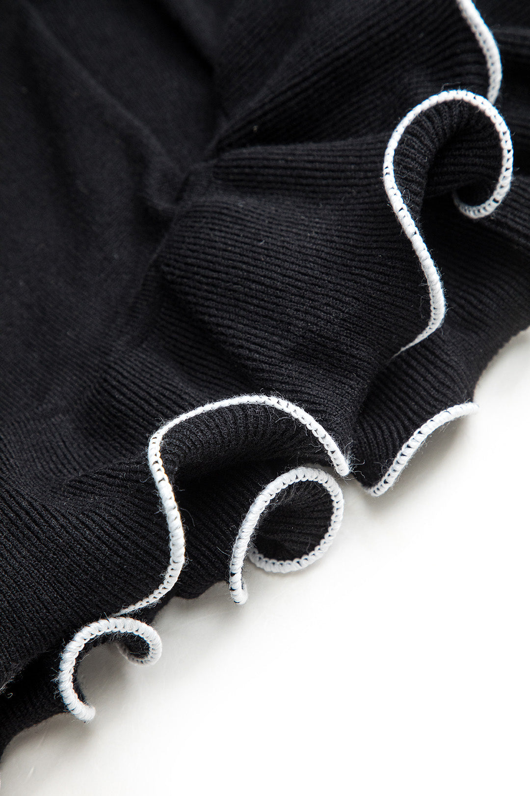 Gebreide Jurk met Contrast Whipstitching