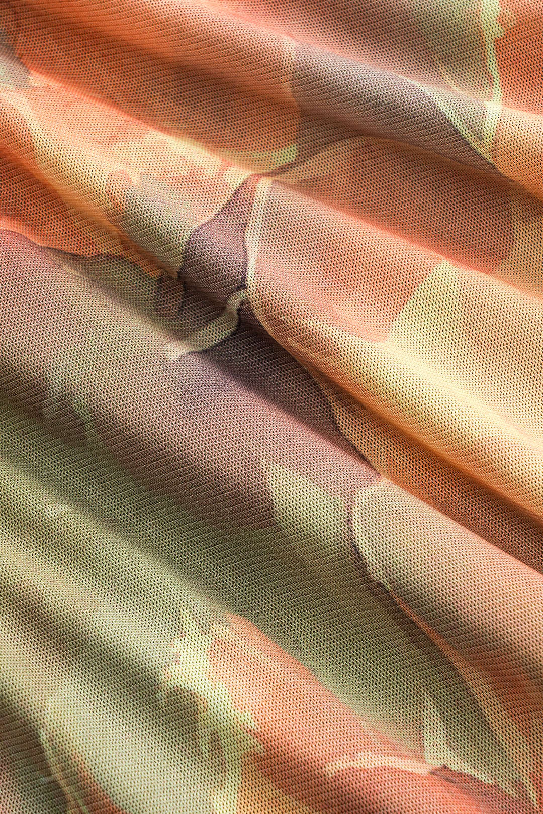 Tie Dye Print Ruched Tie Front Zipper Slip Maxi Dress