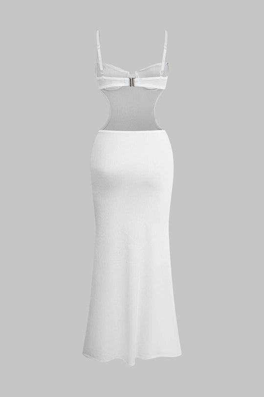 Uitsnede Rugloze Bustier Slip Maxi Jurk