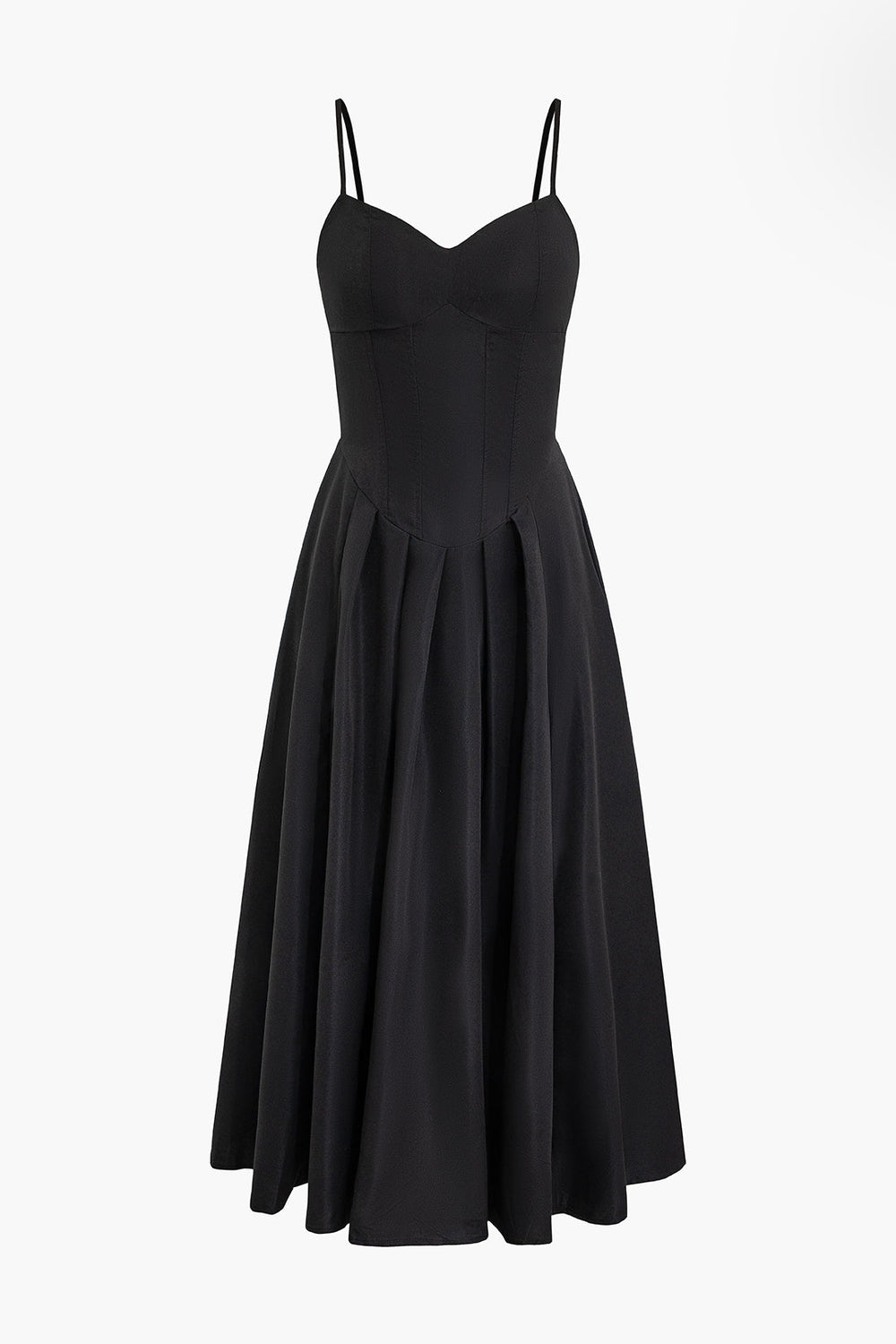 Basic Plain Corset Midi Dress 