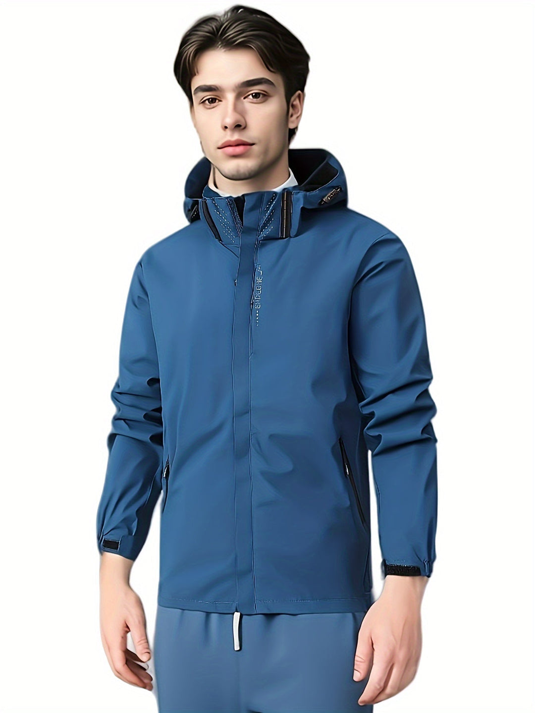 Lightweight Zip-Up Jacket with Stand-Up Collar for Men | Ideal for Spring and Fall