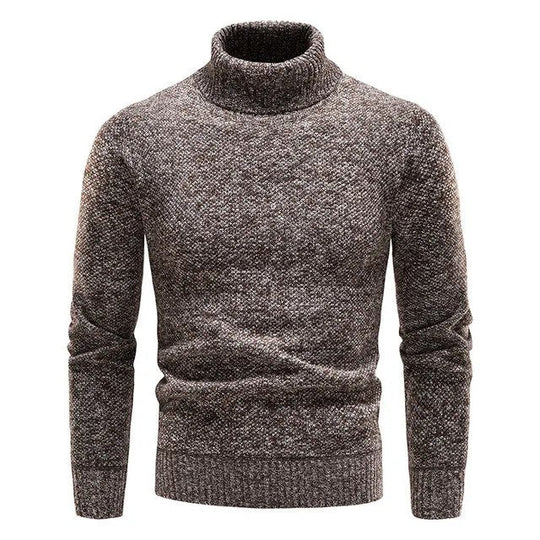 Heren Turtleneck Trui met Klassieke Geribbelde Kraag en Slim Fit