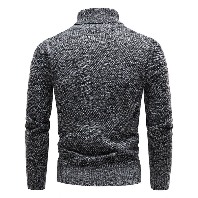 Heren Turtleneck Trui met Klassieke Geribbelde Kraag en Slim Fit