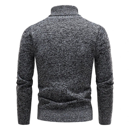 Heren Turtleneck Trui met Klassieke Geribbelde Kraag en Slim Fit