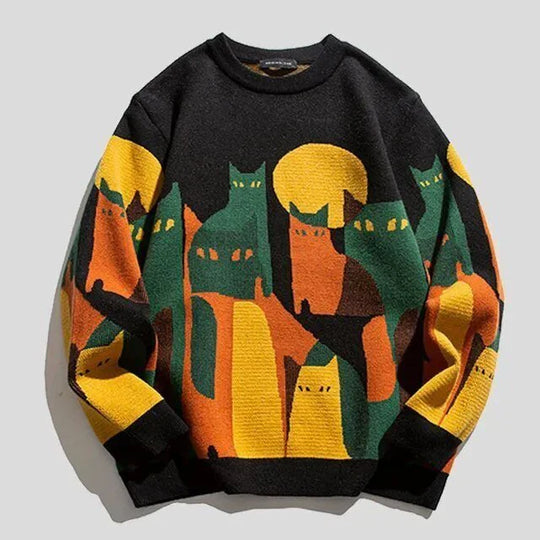 Unisex Cat Print Sweatshirt | Perfect for Casual Outfits