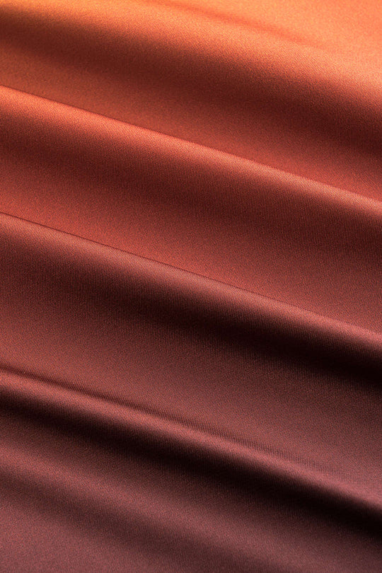 Ombre Print Satin Ruffle Tie Up Backless Mini Dress 