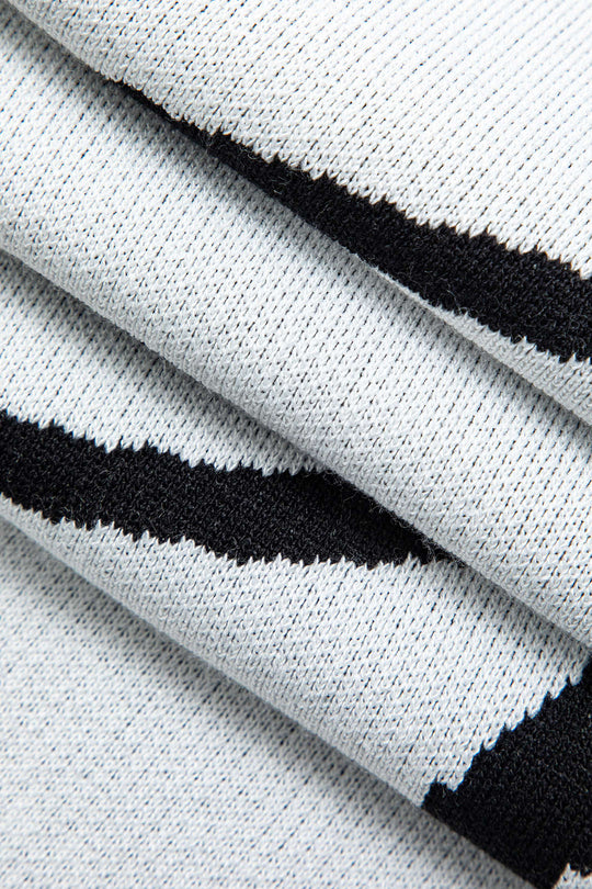 Lijnpatroon Cut Out Slit Brede Maxi Jurk