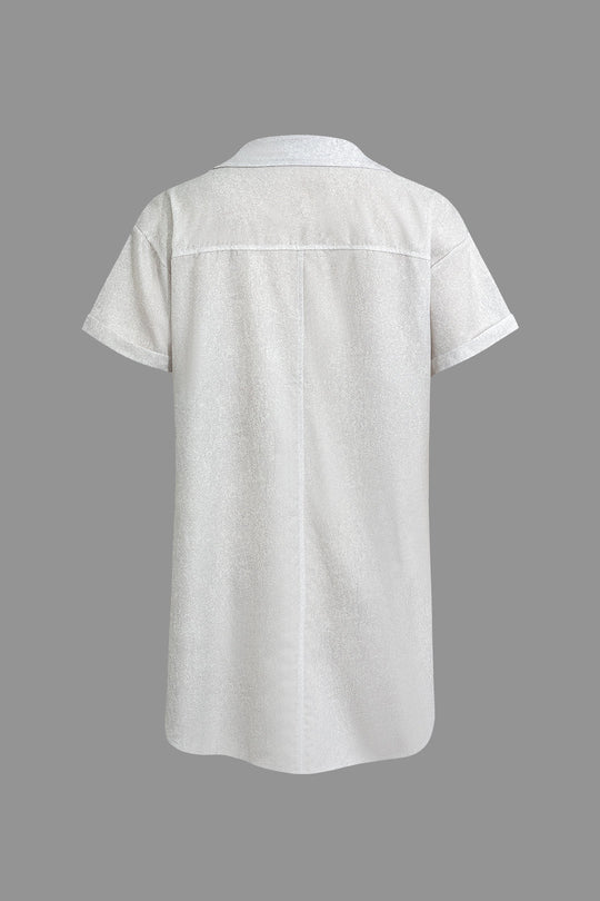 Yelena - Trendy Button Front Printed Women's Cropped Shirt