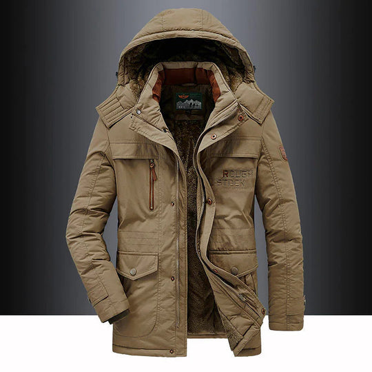 Parka Mi-Long met Capuchon en Ritsluiting voor Mannen | Ideaal voor de Winter